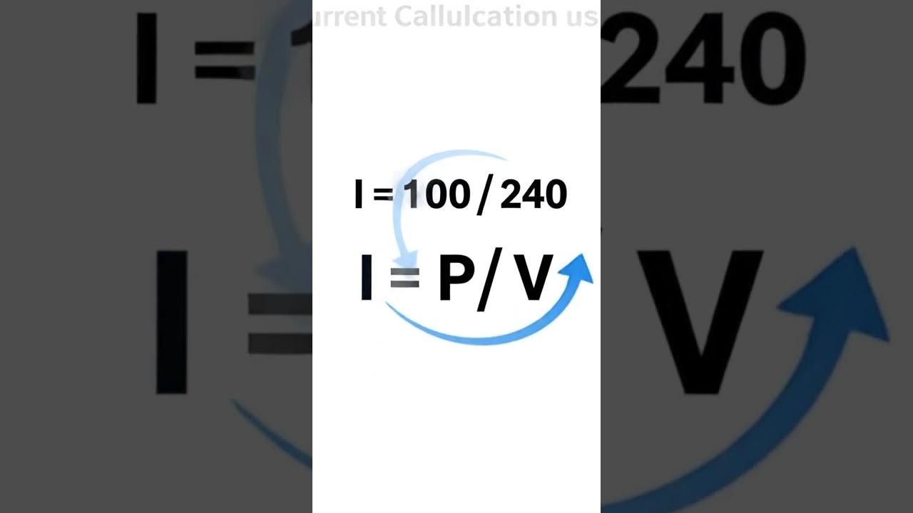 I = P / V Explained | Easy Electrical Calculations for Beginners