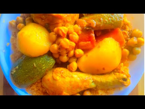 Traditional Tunisian Couscous with Spiced Chicken & Veggies