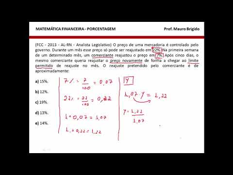 Resolução de Questão - Porcentagem - FCC - 2013
