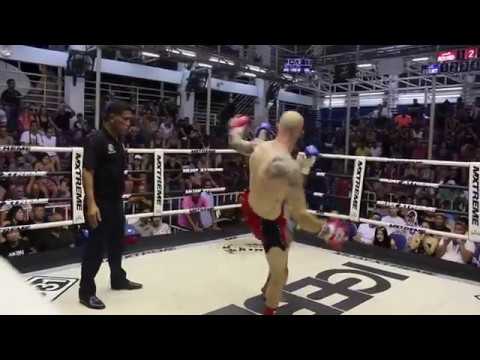 Paul (Sinbi Muay Thai- Red corner) fights at Bangla Stadium- 12.4.2017