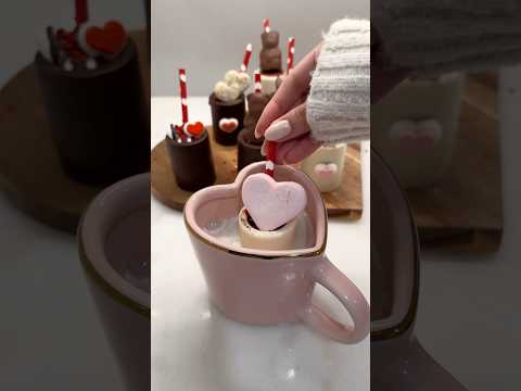 Hot cocoa bomb cups 🍫🧸 #chocolate  #home #pink #target #aesthetic #yum #diy #shorts #asmr #cozy