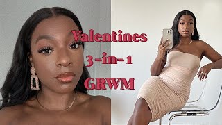 VALENTINES GRWM | 3 - IN - 1 HAIR, MAKE UP, OUTFIT | SELF LOVE LOOK BOOK