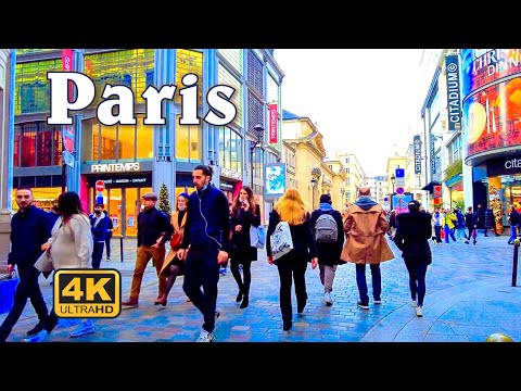 Paris France, Paris Winter walk 4K UHD