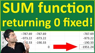Why Sum Function Returns 0 in Excel