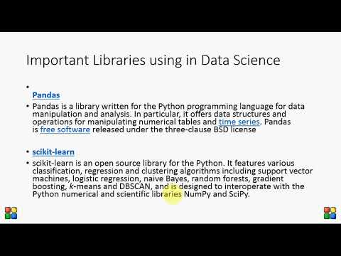 Important libraries used in python Data Science Machine Learning Tutorial with Python and R Part 4