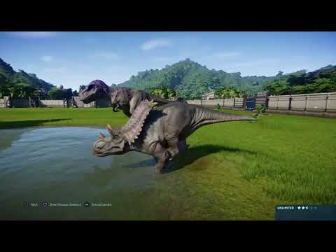 Jurassic World Evolution:  (Modified) Chasmosaurus vs Tyrannosaurus rex