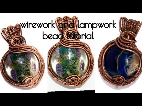 Lampwork bead and wirework pendant tutorial