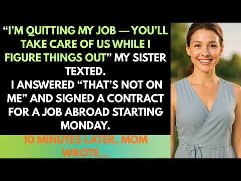 "I'm Quitting My Job—You'll Take Care Of US While I Figure Things Out" My Sister Texted...