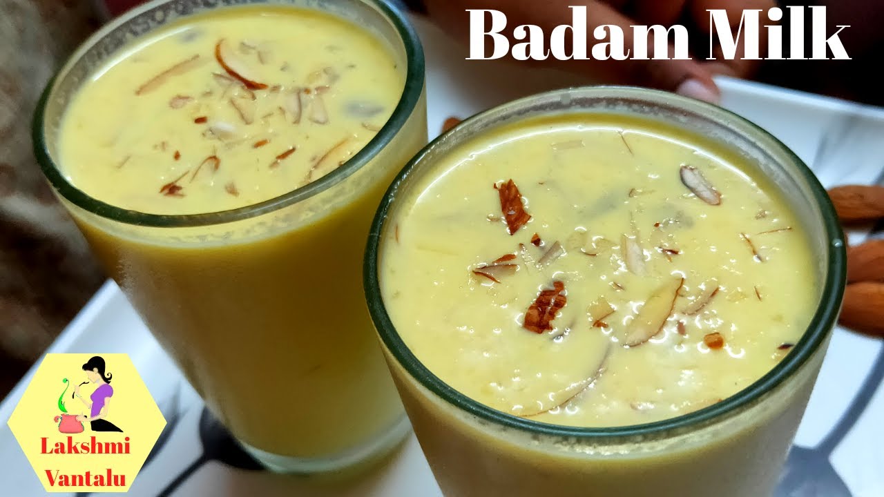 Badam Milk without Readymade Powder | How To Make Badam Milk With Badam Nuts | Lakshmi Vantalu