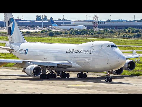 (4K) Watching BIG cargo planes! A Plane spotting day at Liège (747, 777, A300 & 737)