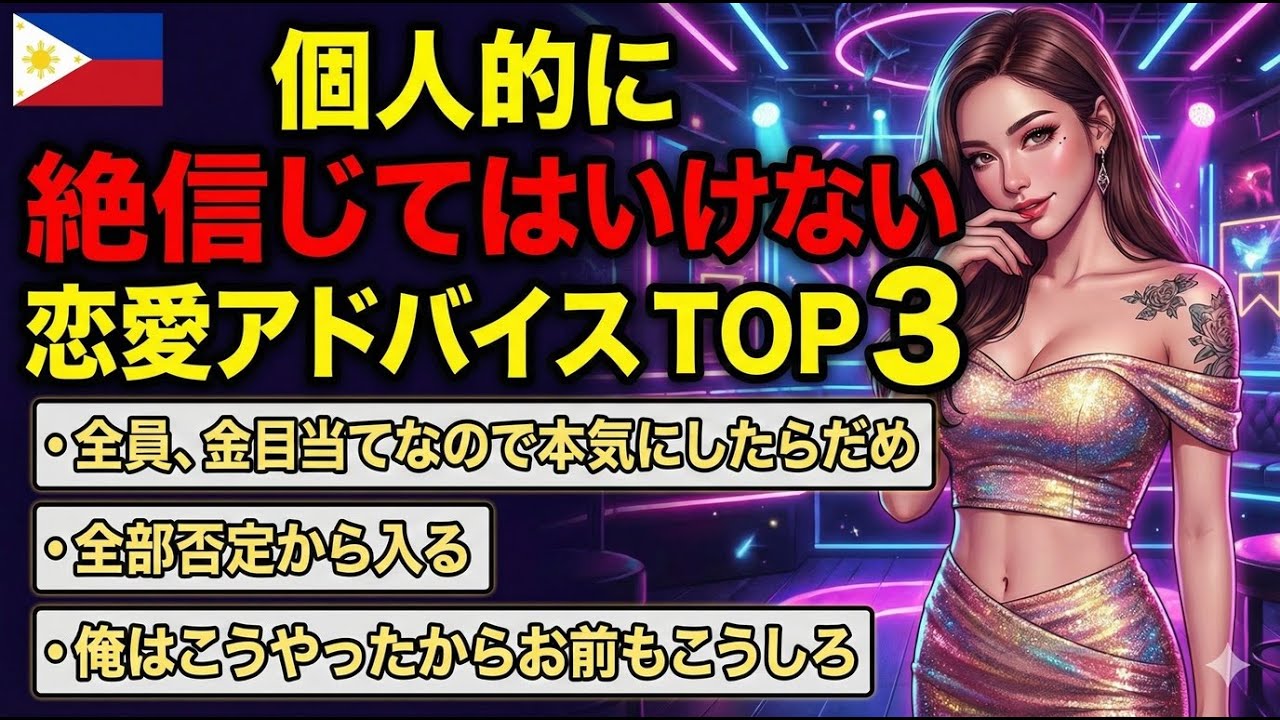 個人的に絶対信じてはいけない恋愛アドバイス TOP 3 YouTubeサムネイル