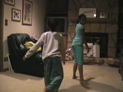 Hannah teaching Emma the Samson Dance