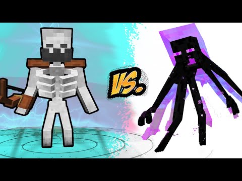 Mutant Skeleton Vs. Mutant Enderman in Minecraft