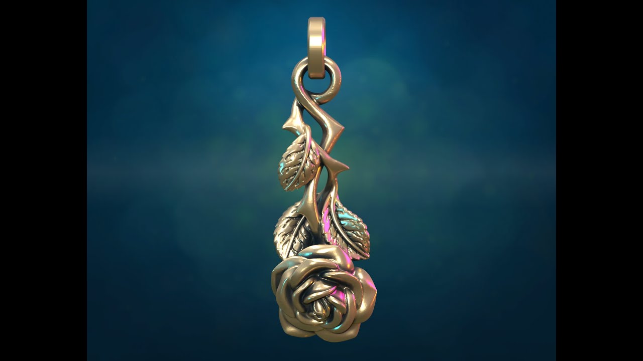 Rose flower pendant 3D Print Model