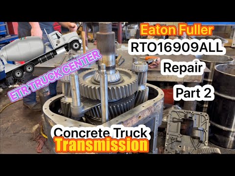 Concrete truck transmission rebuild Part 2. RTO16909ALL Eaton Fuller auxiliary back box section.