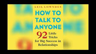 How to Talk to Anyone 92 Little Tricks for Big Success in Relationships Audiobook