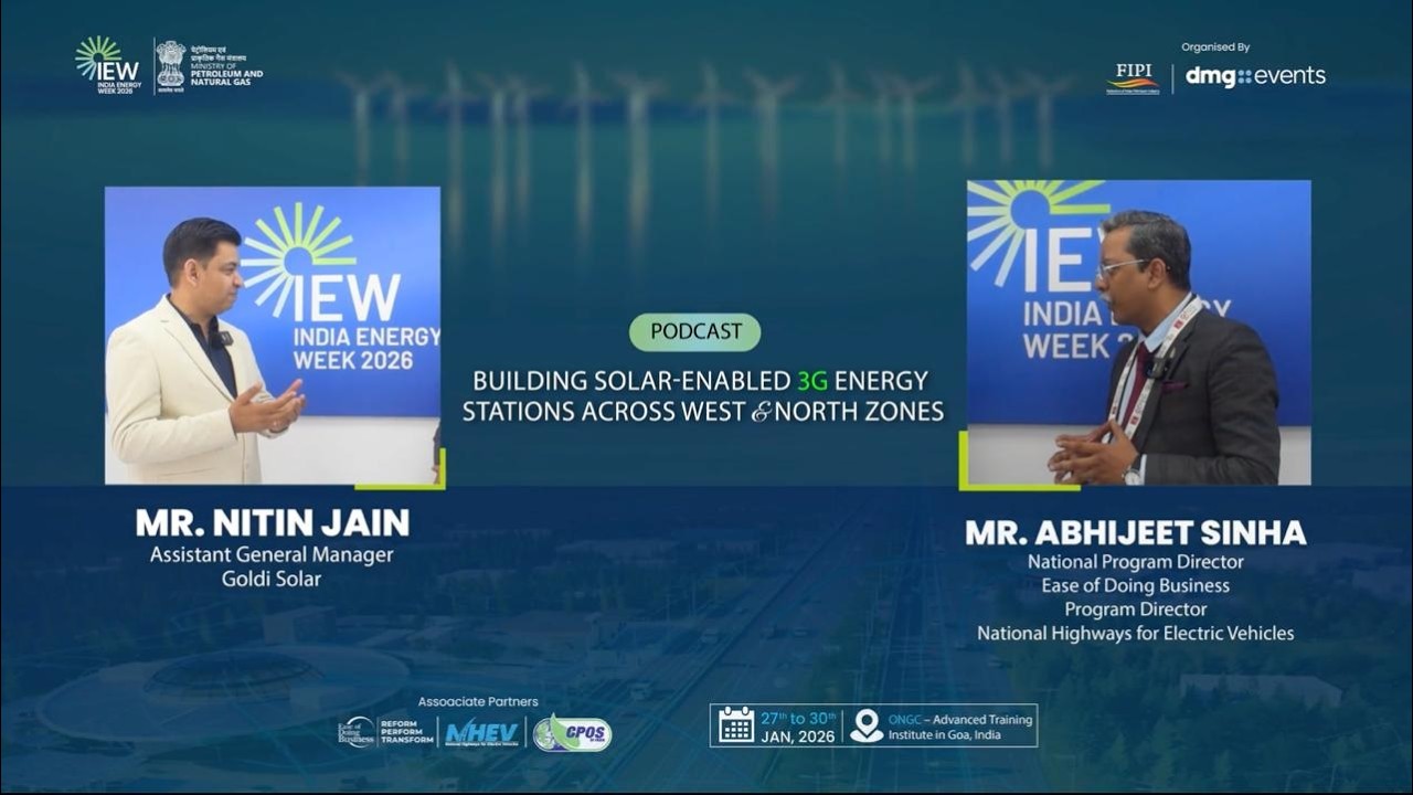 Solar-Integrated EV Charging at 3G Energy Stations | NHEV & Goldi Solar | India Energy Week 2026