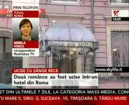 Românce ucise într-un hotel din Roma