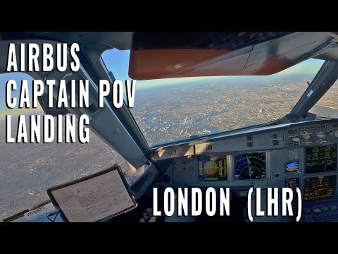 LONDON 🇬🇧 (LHR) | AIRBUS CAPTAIN POV (POINT OF VIEW) APPROACH RUNWAY 27R | 4k quality