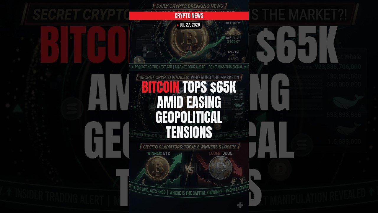BREAKING: Bitcoin Tops $65K Amid Easing Geopolitical Tension — Crypto News Jul 27, 2026