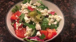 GREEK SALAD | Frachelli's Greek & Mediterranean Inspired Recipe with Homemade Fresh Lemon Dressing!