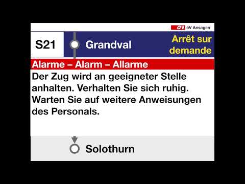 SBB/CFF/FFS Ansage • ALARM • Der Zug wird anhalten