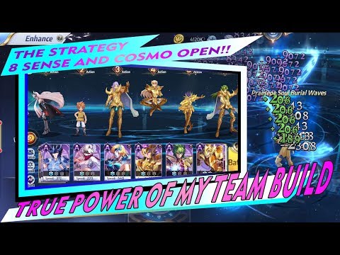 Line Up Build, 8 Sense, Cosmo, And Strategy "Power Up Your Saint" - Saint Seiya Awakening