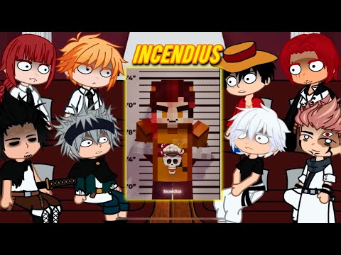 Anime Characters react to INCENDIUS + HamoodeG || Minecraft || Gacha react 🇧🇷🇺🇸