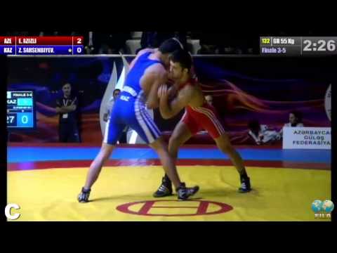 GGP2013 / Eldaniz AZIZLI - Janserik Sarsenbiyev (KAZ) - GR 55 kg bronze medal match