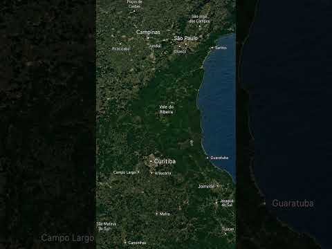 Entre São Paulo e Curitiba existe uma enorme mancha verde: o Vale do Ribeira. 🌳🛰️