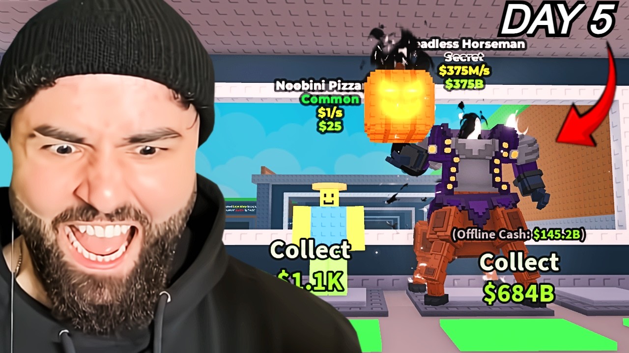 Day 5 Trading from NOOBINI to HEADLESS HORSEMAN in Steal A Brainrot