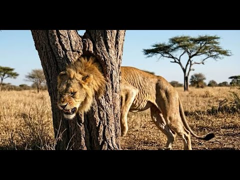 A Man Discovers a Lion Dying for 6 Months Trapped in a Tree Hole  Then Something Amazing Happens!