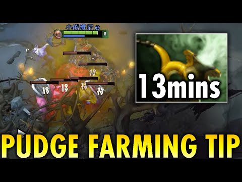 Easy Farming Tip Pudge 5000MMR Early Game for 12Mins PIPE - Genius Pudge
