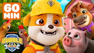 Rubble Plays With Farm Animals & Gives Chickens a Bath! w/ Mix & Charger | 1 Hour | Rubble & Crew