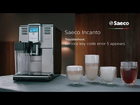 Saeco Incanto Troubleshooting - Service code Error 5 appears on the display