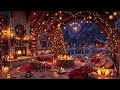 New Year S Eve Winter Cabin Ambience ️ Crackling Fireplace Gentle Christmas Jazz With Fireworks