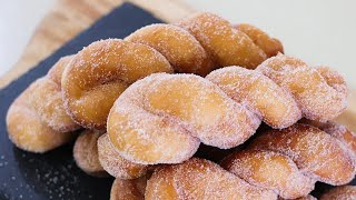(손반죽)how to make twisted doughnuts 꿀맛 꽈배기 완전 쉽게 만들기
