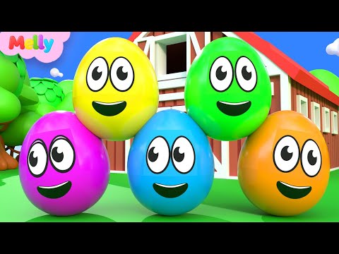 Learning Colors and Numbers Songs | Colorful Eggs on the Farm | Melly Nursery Rhymes & Kids Songs