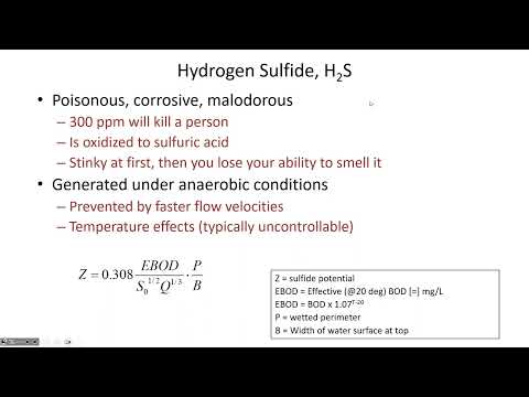 Sewer pipe analysis & hydrogen sulfide formation; channel design - CE 331, Class 40 (19 Apr 2023)