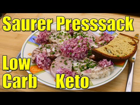 Three kinds of sour pressed sausage with onions | Bavarian snack | Low carb keto recipe