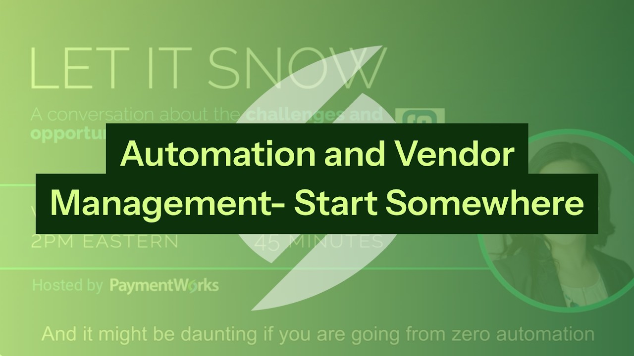 Automation and Vendor Management- Start Somewhere