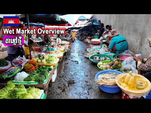 Fresh Fish & Meat Everywhere! Cambodia Early Morning Market Tour in Phnom Penh