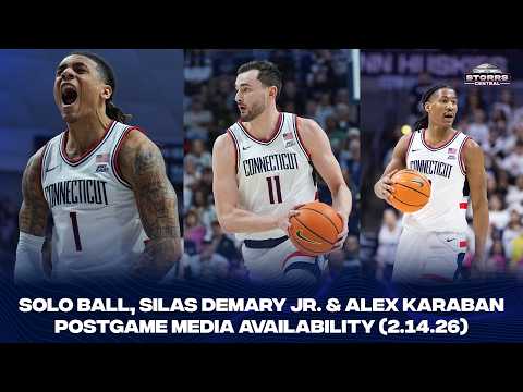 Solo Ball, Silas Demary Jr. & Alex Karaban Postgame Media Availability - 2.14.26