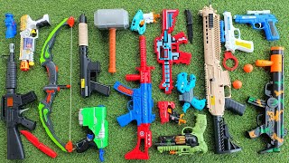 Collecting 7 shooting toys Sniper and AK47 Guns Cannon Water Gun Machine Gun Bow Gun shoot nerf