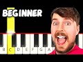 Mr Beast Song - Fast and Slow (Easy) Piano Tutorial - Beginner