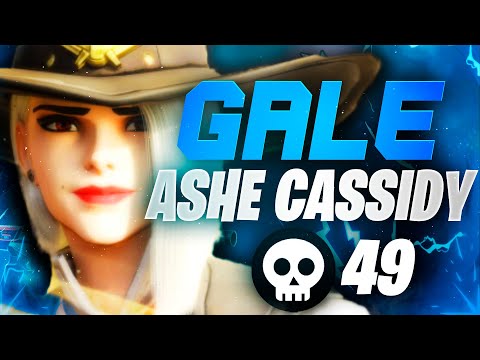 Gale Ashe and Soldier 76 gameplay - 49 elims! [ Overwatch Season 35 Top 500 ]