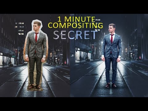 1 Minute Compositing and color match secret in photoshop tutorial