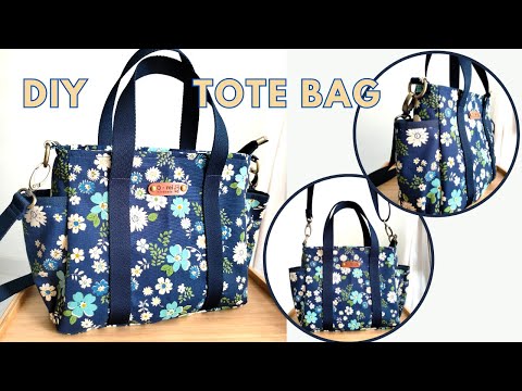 DIY Tote Bag With Pockets | How To Sew Tote Bag With Side Pockets