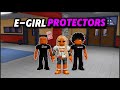 Trolling As A E GIRL PROTECTER In Roblox Fight In A School