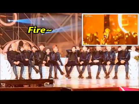 161119 EXO 엑소 | Chanyeol 찬열 funny reaction to BTS 'Fire' @MMA